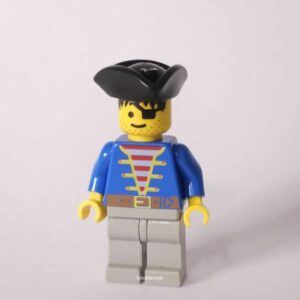 Pirate Blue Jacket, Light Gray Legs, Black Pirate Triangle Hat
