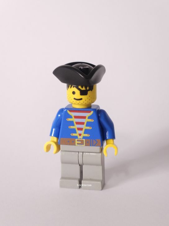 Pirate Blue Jacket, Light Gray Legs, Black Pirate Triangle Hat