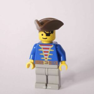 Pirate Blue Jacket, Light Gray Legs, Brown Pirate Triangle Hat