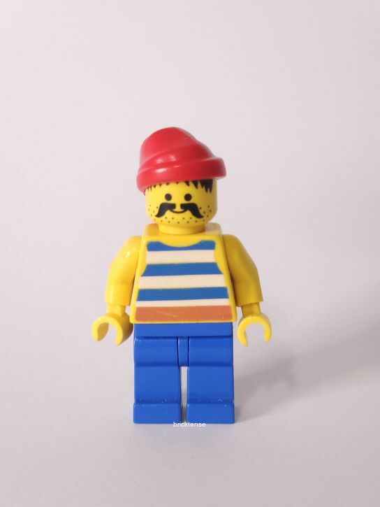 Pirate Blue / White Stripes Shirt, Blue Legs, Red Bandana, Belt with Gold Buckle