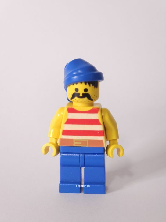 Pirate Red / White Stripes Shirt, Blue Legs, Blue Bandana