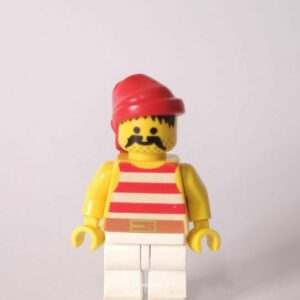 Pirate Red / White Stripes Shirt, White Legs, Red Bandana